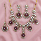 Rani Royale Fusion Necklace, Earrings & Tikka Set – Indo-Western Jewelry