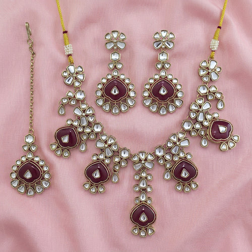 Rani Royale Fusion Necklace, Earrings & Tikka Set – Indo-Western Jewelry