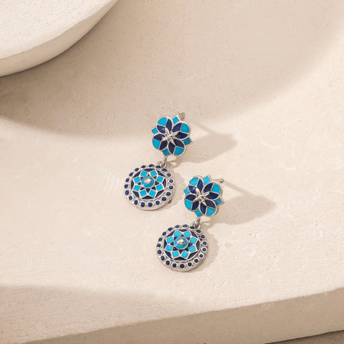 Majestic Mughal Mosaic Drop Earrings