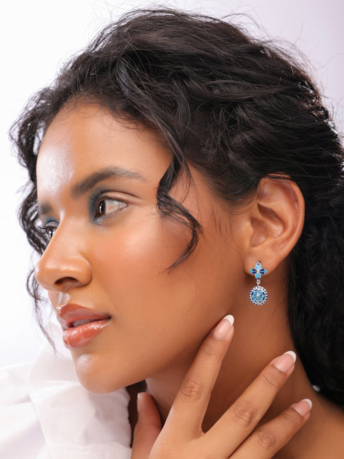 Rosette Circlet Drop Earrings