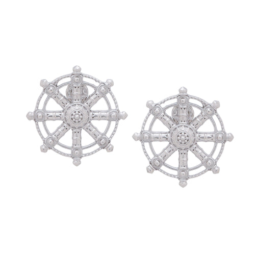 Dharma Wheel Stud Earrings