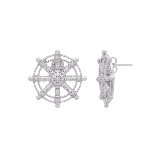 Dharma Wheel Stud Earrings