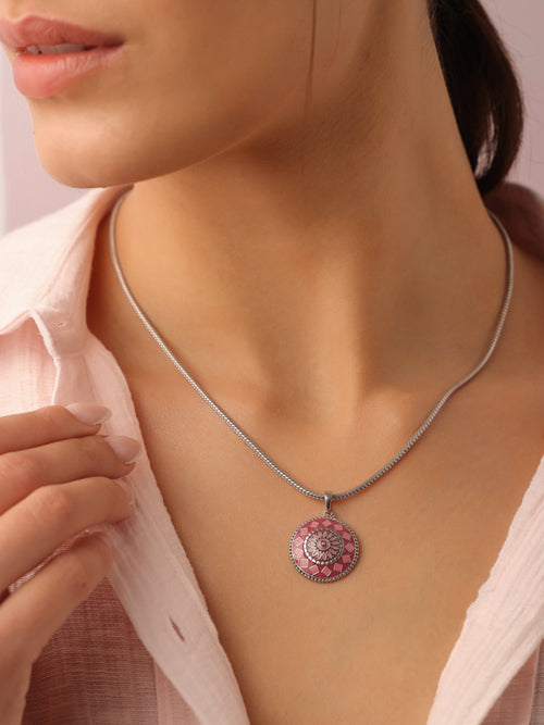 Pink Citadel Pendant Necklace