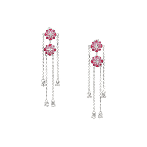 Rose Mosaic Chandelier Earrings