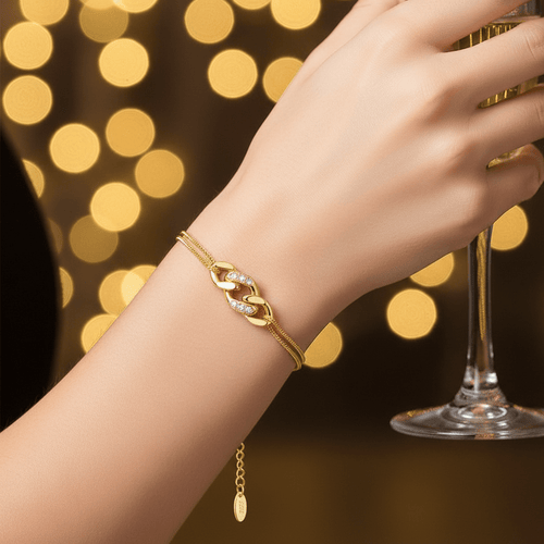 Adjustable Layered Charm Bracelet - Sweetheart Jewel