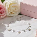 Blooming Grace Chrysanthemum Bracelet – 925 Sterling Silver - Sweetheart Jewel