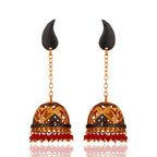 Crimson Raga Jhumka Earrings - Sweetheart Jewel