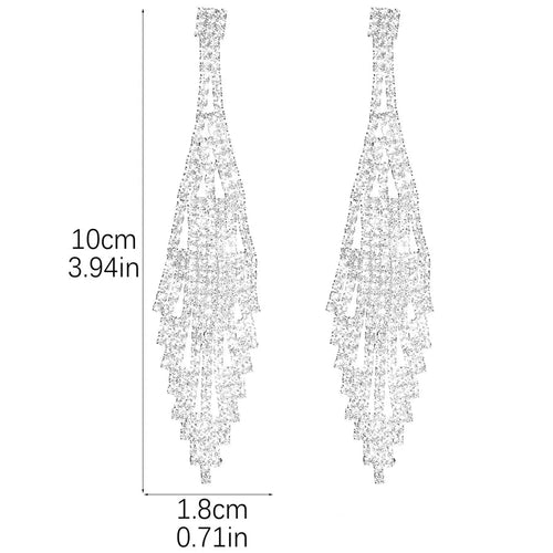 Crystal Cascade Bridal Tassel Earrings - Sweetheart Jewel