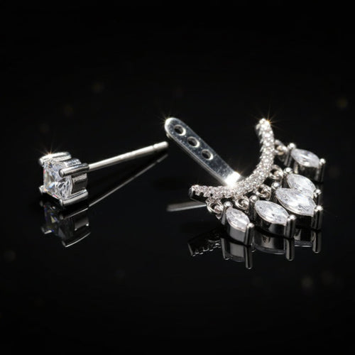 Crystal Waterdrop Tassel Earrings – 18K Platinum Plated CZ - Sweetheart Jewel