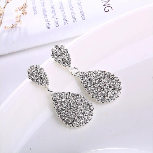 Dew Kiss Rhinestone Drop Earrings - Sweetheart Jewel
