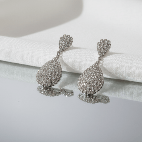 Dew Kiss Rhinestone Drop Earrings - Sweetheart Jewel