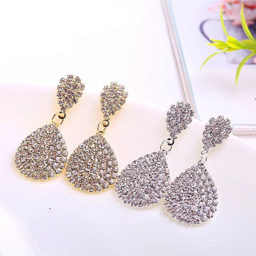 Dew Kiss Rhinestone Drop Earrings - Sweetheart Jewel