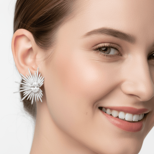 Feather Star 18k Earrings - Sweetheart Jewel
