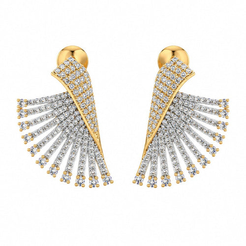 Glamour Wing Cubic Zirconia Statement Earrings - Sweetheart Jewel