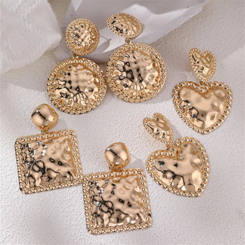 Golden Devotion Double - Heart Statement Earrings - Sweetheart Jewel
