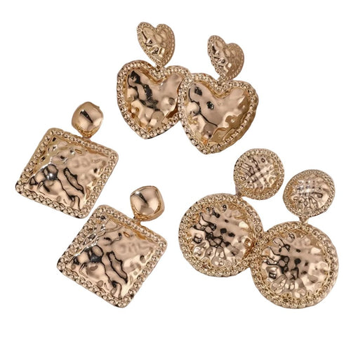 Golden Devotion Double - Heart Statement Earrings - Sweetheart Jewel