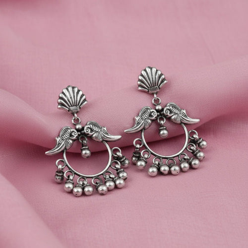 Heritage Halo Silver Oxidized Earrings - Sweetheart Jewel