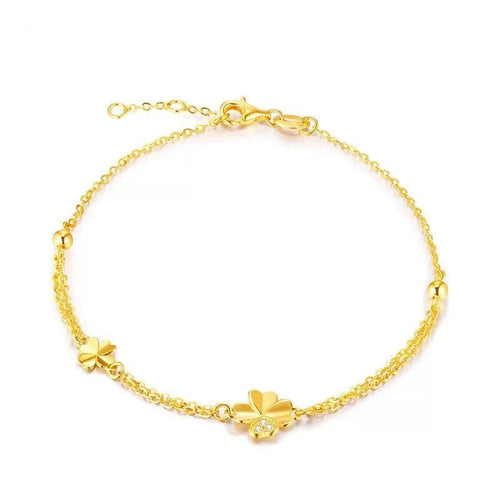 Love & Luck Four - Leaf Clover Silver Bracelet - Sweetheart Jewel