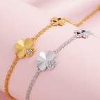 Love & Luck Four - Leaf Clover Silver Bracelet - Sweetheart Jewel
