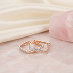 Luxury Rose Gold Earrings – 18K Gold Plated & Sparkling Rhinestones - Sweetheart Jewel