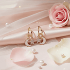 Moon Rhinestones Drop Earrings - Sweetheart Jewel