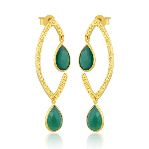 Mystic Meadow Green Onyx Earrings - Sweetheart Jewel
