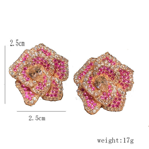 Cute Queen Bridal Floral Ear Studs