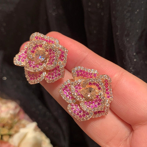 Cute Queen Bridal Floral Ear Studs