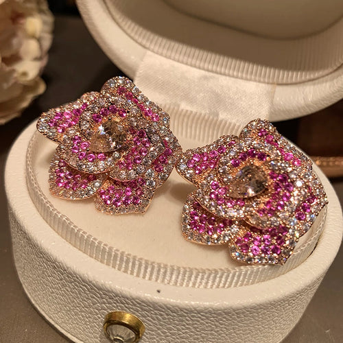 Cute Queen Bridal Floral Ear Studs