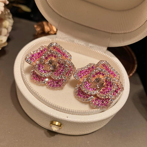 Cute Queen Bridal Floral Ear Studs