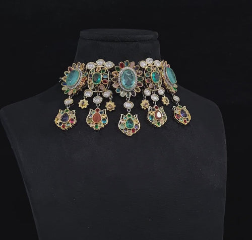 Sabyasachi Kundan Gold Plated Necklace Light Green for party/Bridal