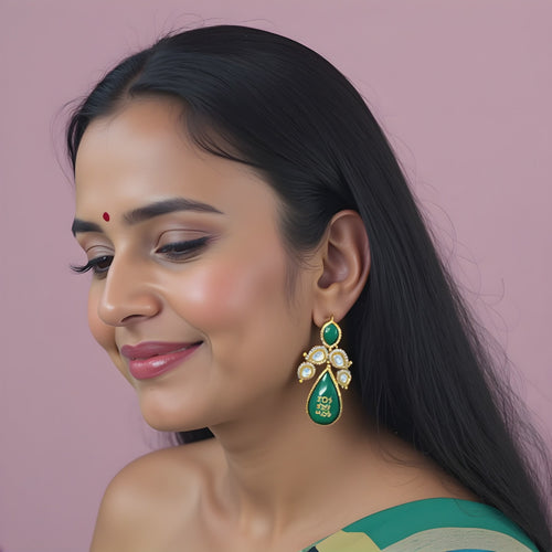 Celebrity Inspired Moissanite Gold Plated Earring