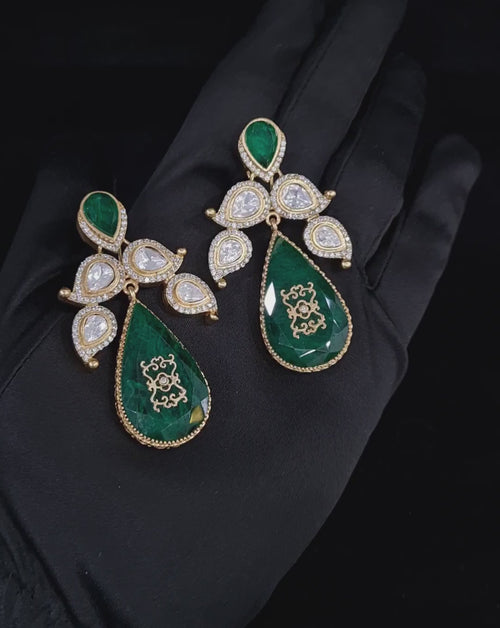 Celebrity Inspired Moissanite Gold Plated Earring