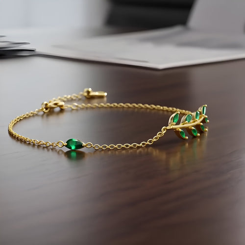 Nature’s Glow Leaf Fashion Silver Bracelet