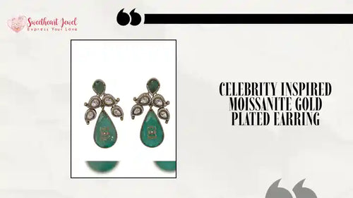 Celebrity Inspired Moissanite Gold Plated Earring by@Outfy