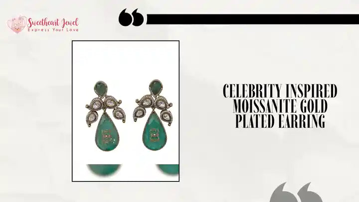 Celebrity Inspired Moissanite Gold Plated Earring by@Outfy