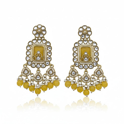 Rajsi Kundan Pearl Statement Earrings – Indo-Western Jewelry - Sweetheart Jewel