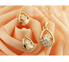 Austrian Rhinestone and Crystal Waterdrop Necklace and Earrings Set