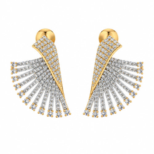 Glamour Wing Cubic Zirconia Statement Earrings