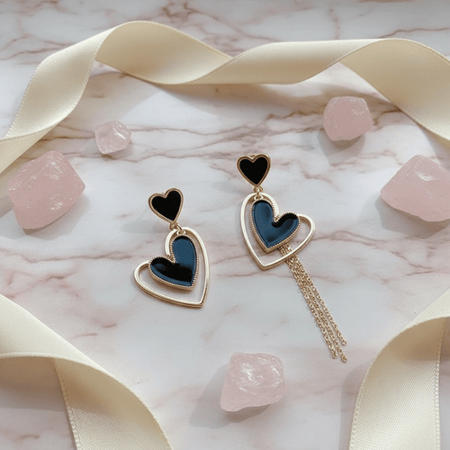 Tassel Love Heart Earrings - Sweetheart Jewel